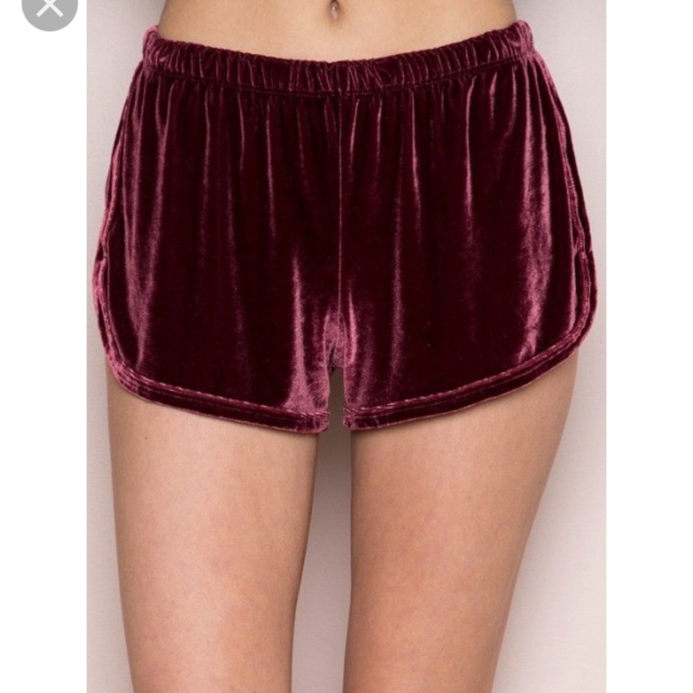 Velvet maroon shorts brandy Melville